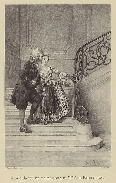 Jean-Jacques Rousseau kissing Madame de Boufflers (gravure)