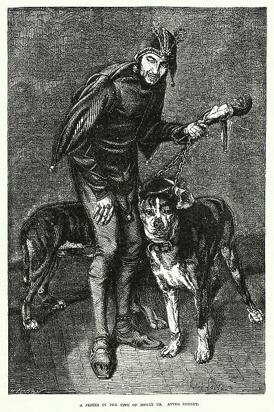 A jester in the time of Henry III (engraving)