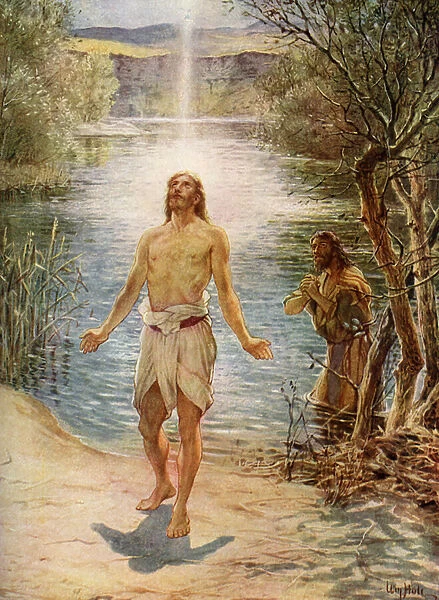 Jesus is baptised by Saint John - Bible