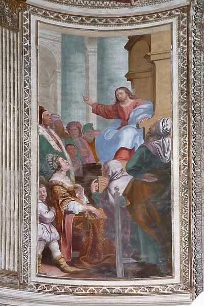 Jesus preaching in the temple (fresco)