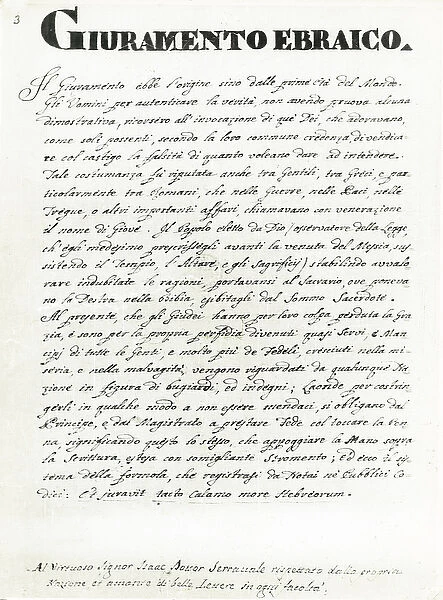 Jewish Oath, page from Gli abiti dei Veneziani