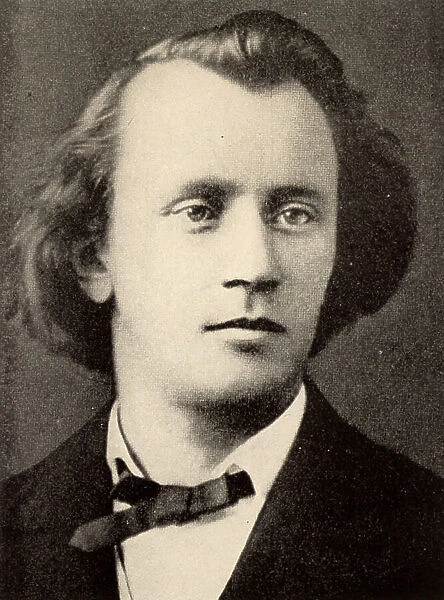 Johannes Brahms (1833-1897) German composer, halftone in 1866 (print)