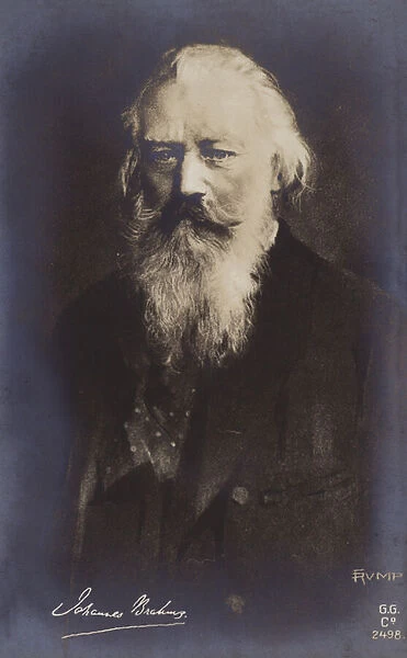 Johannes Brahms, German composer and pianist (1833-1897) (litho)