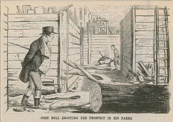 John Bull enjoying the prospect in his parks (engraving)