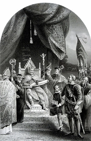 John, King of England sealing the Magna Carta