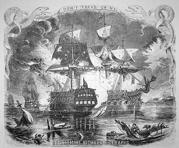 John Paul Jones, commanding the Bonhomme Richard, defeats HMS Serapis on 23rd September