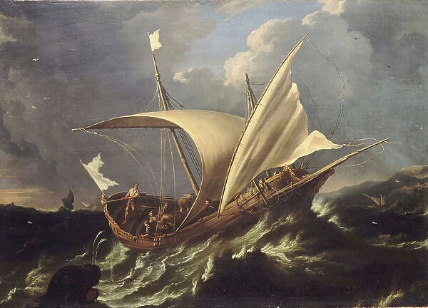 Jonah and the whale, mid 17th century (oil on canvas)