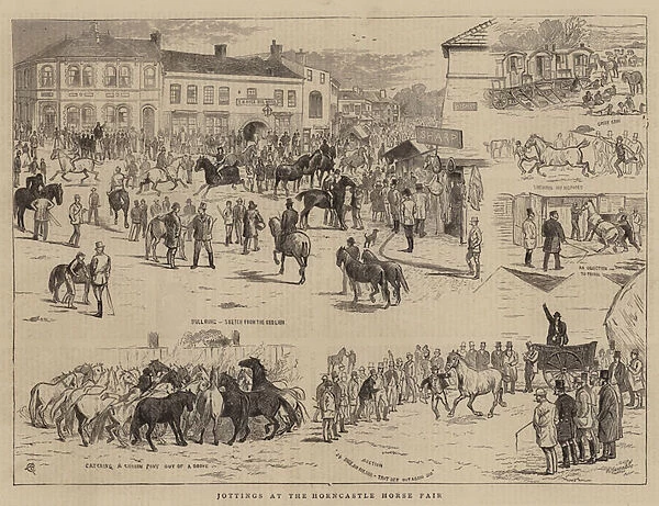 Jottings at the Horncastle Horse Fair (engraving)