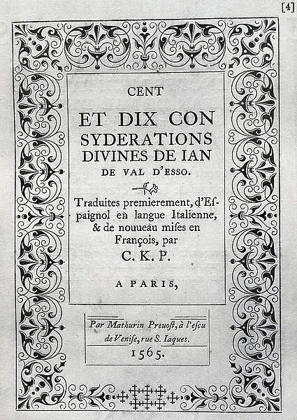 Juan de VALDES, 1565 (engraving)