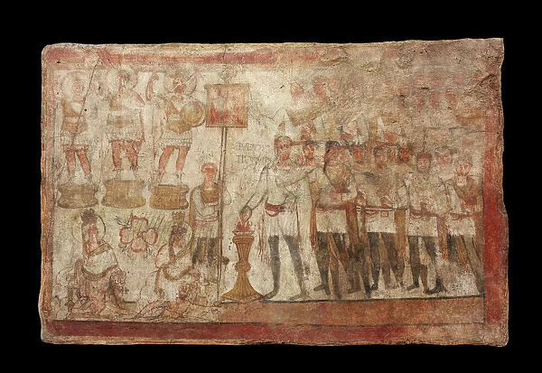 Julius Terentius Performing a Sacrifice, A. D. 239 (paint on plaster)