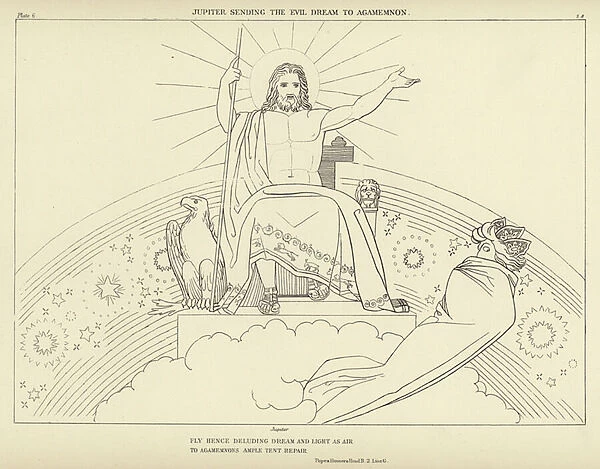 Jupiter sending the Evil Dream to Agamemnon (engraving)