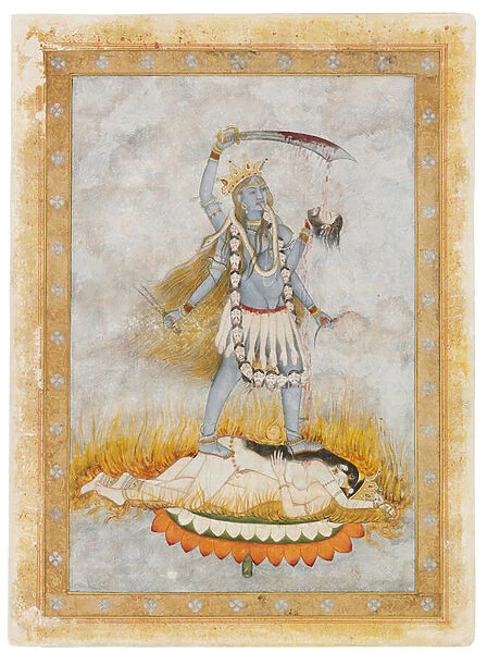 Kali, Kangra (gouache heightened with gold on paper)