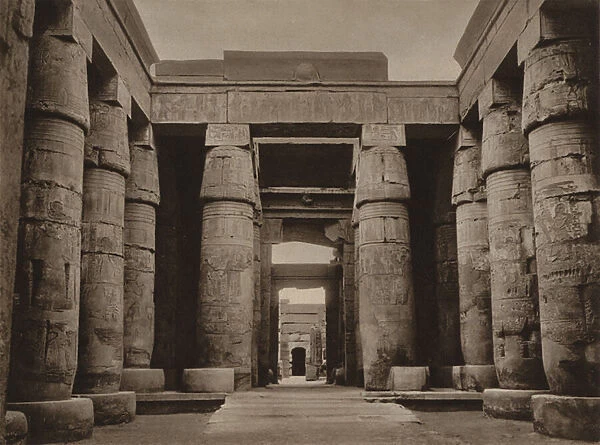 Karnak, the Interior of the Temple of Khonsu (b  /  w photo)
