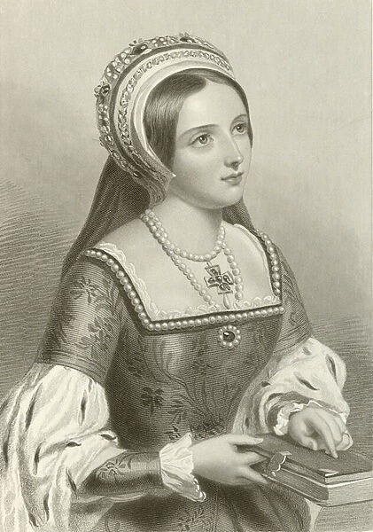 Katherine Parr, 6th wife of king Henry VIII (engraving)