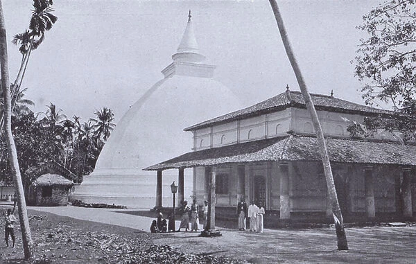 Kelaniya Temple and Dagoba (b  /  w photo)