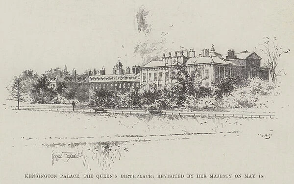 Kensington Palace, the Queens Birthplace, revisited by Her Majesty on 15 May (engraving)