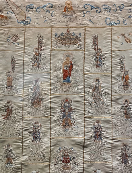 Kesa has twenty-one bands (detail). China, 18th century
