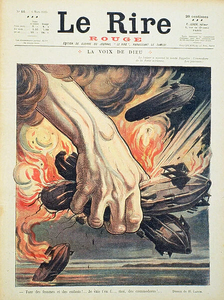 Kill the women and children!, front cover of Le Rire Rouge, 6 March 1915 (colour litho)