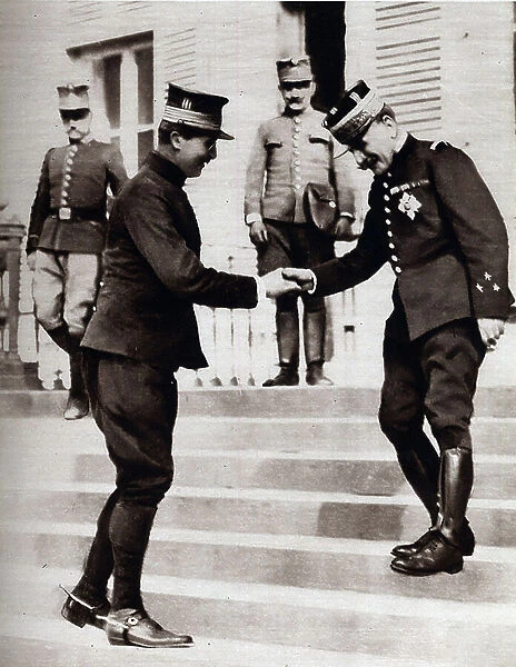 King Albert I and General Ferdinand Foch, 1914-15 (b / w photo)