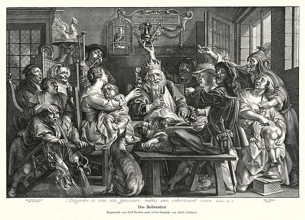 The King Drinks (copper engraving)