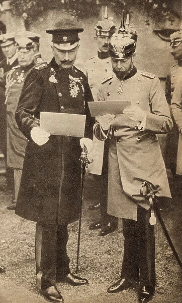 King George V and Kaiser Wilhelm II discussing operation orders in Germany in 1913