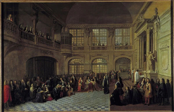 King Louis XIV receiving the oath of the Marquis de Dangeau