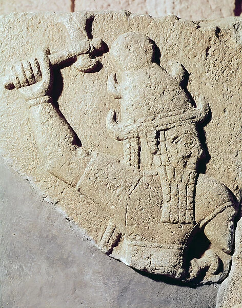 King Sulumeli hunting lions, Malatya, 11th-9th century BC (stone)