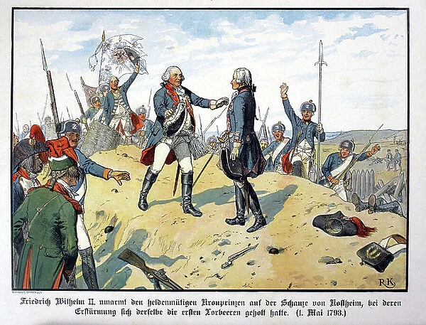 King Wilhelm greets the Crown Prince on the battlefield 1793