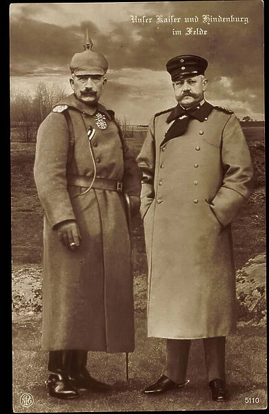 King Wilhelm II and General Hindenburg, 1915 (postcard)