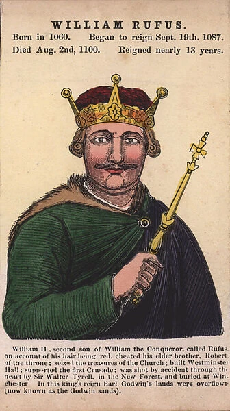 King William II (coloured engraving)