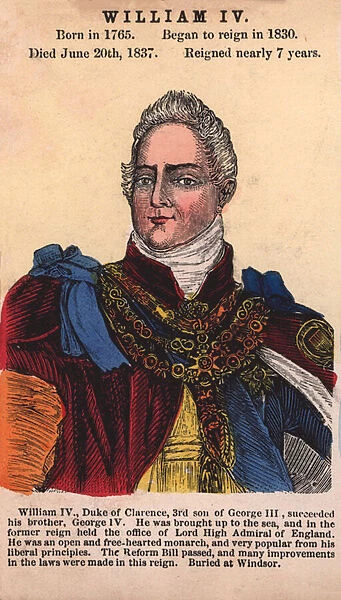 King William IV (coloured engraving)