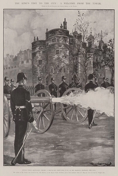 The Kings Visit to the City, a Welcome from the Tower (litho)