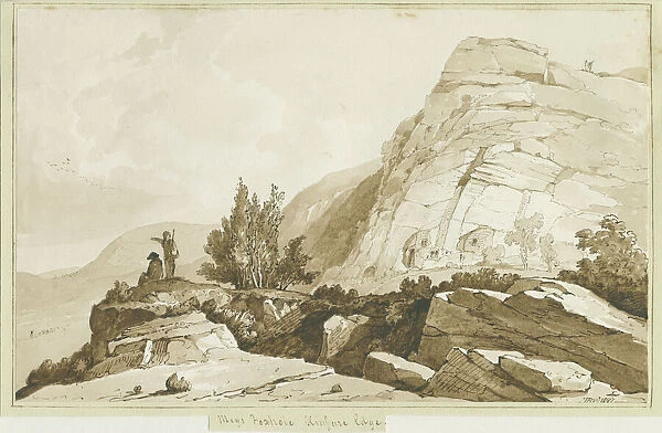 Kinver Edge - Megs Foxhole : sepia drawing, 1837 (drawing)