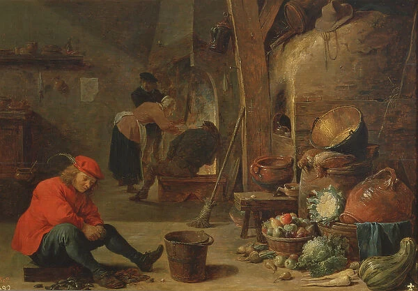 The Kitchen (oil on panel)