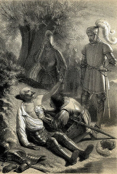 The knight Bayard (Pierre Terrail) (1476-1524) fatally wounded Rebec on 29 April 1524 while covering the retreat of the French army of Francois I, replied to the Connetable of Bourbon who had betrayed the king of France and said