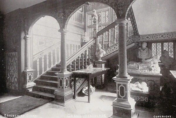 Knole House: Grand Staircase (colour litho)