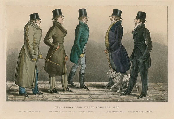 Well Known Bond Street Loungers, 1820 (coloured engraving)