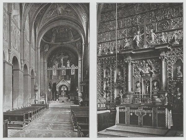 Koln Am Rhein  /  Cologne: Kirche St Maria Im Capitol; Schatzkammer Der Heiligen Ursula (b / w photo)