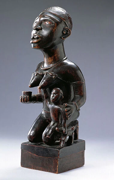 Kongo Maternity Figure, from Cabinda Region, Democratic Republic of Congo or Angola (wood)