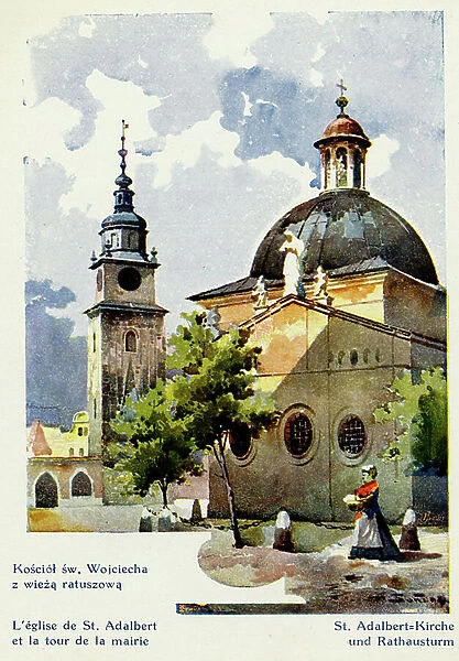 Krakow  /  Cracow, Poland town scene, early 20th century