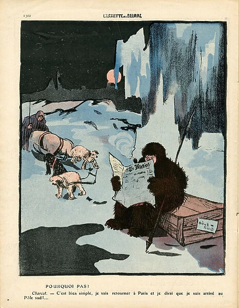L Assiette au Beurre: expedition Jean Baptiste Charcot, 1909 (lithograph)