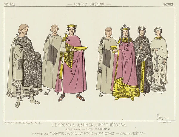 L empereur Justinien (colour litho)
