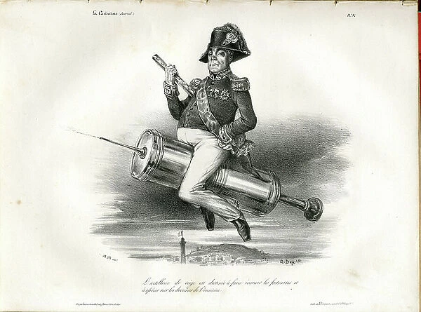 La Caricature (1830) politique, number 41, Satirique en N & B, 1831_8_11: The Siege Artillery - Just the Middle