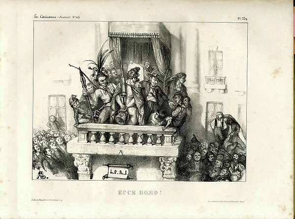 La Caricature (1830) politique, Satirique en N & B, 1833_1_17: Ecce homo - Louis-Philippe