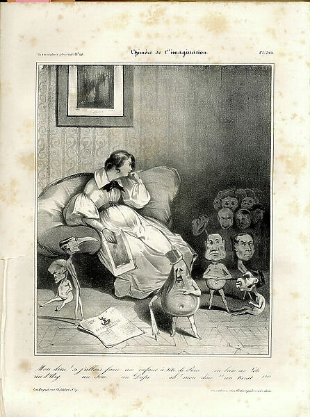 La Caricature (1830) politique, Satirique en N & B, 1833_2_7: Chimere de l'imagination - Poire, Jean de Dieu Soult (1769-1851), Antoine Maurice Apollinaire d'Argout (1782-1858), Dupin Andre-Marie dit l'aine (1783-1868)