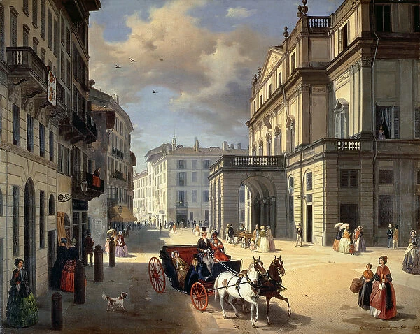 Front of La Scala Theatre, 1852 (oil on canvas)