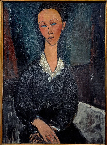 La woman au col blanc Painting by Amedeo Modigliani (1884-1920) 20th century Sun