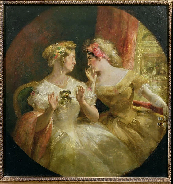 Ladies Gossiping at the Opera (oil on canvas)