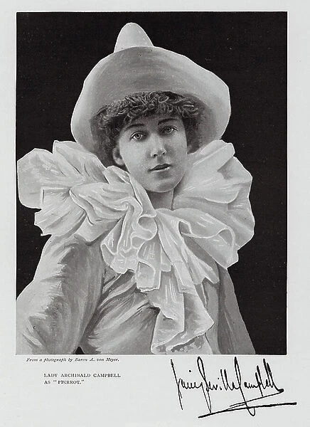 Lady Archibald Campbell as 'Pierrot' (b / w photo)