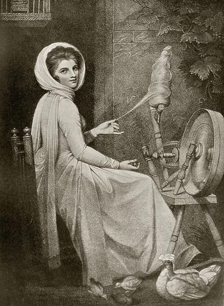 Lady Hamilton as The Spinster, engraved by Thomas Cheesman, from The Print-Collector s